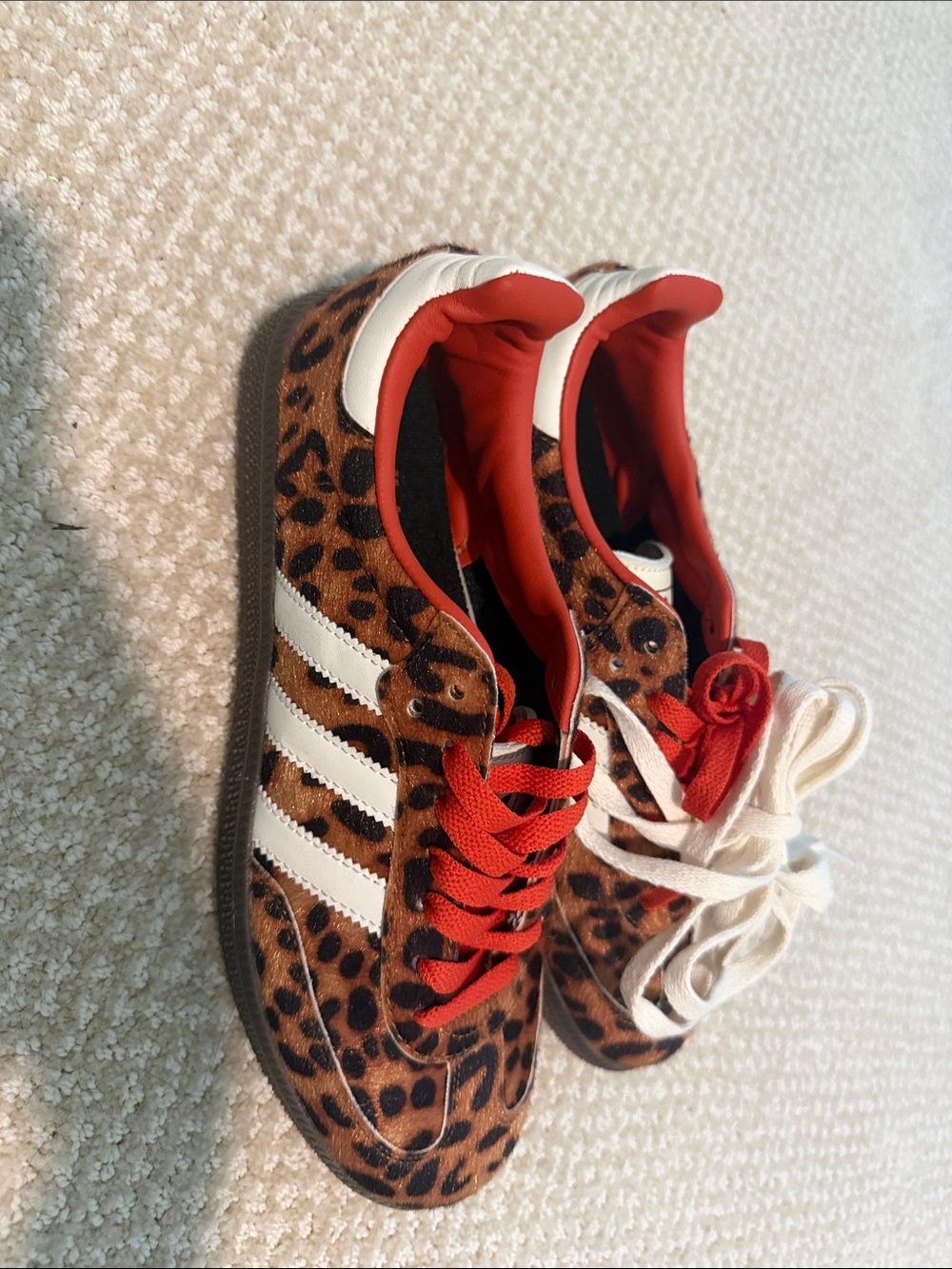 adidas Kids Leopard Print Sneakers with Red Laces - Picture 2 of 4